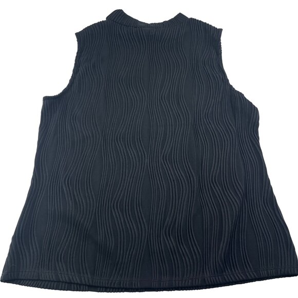 Robert Louis Women's XL Black‎ Textured Sleeveless Top - Picture 4 of 5